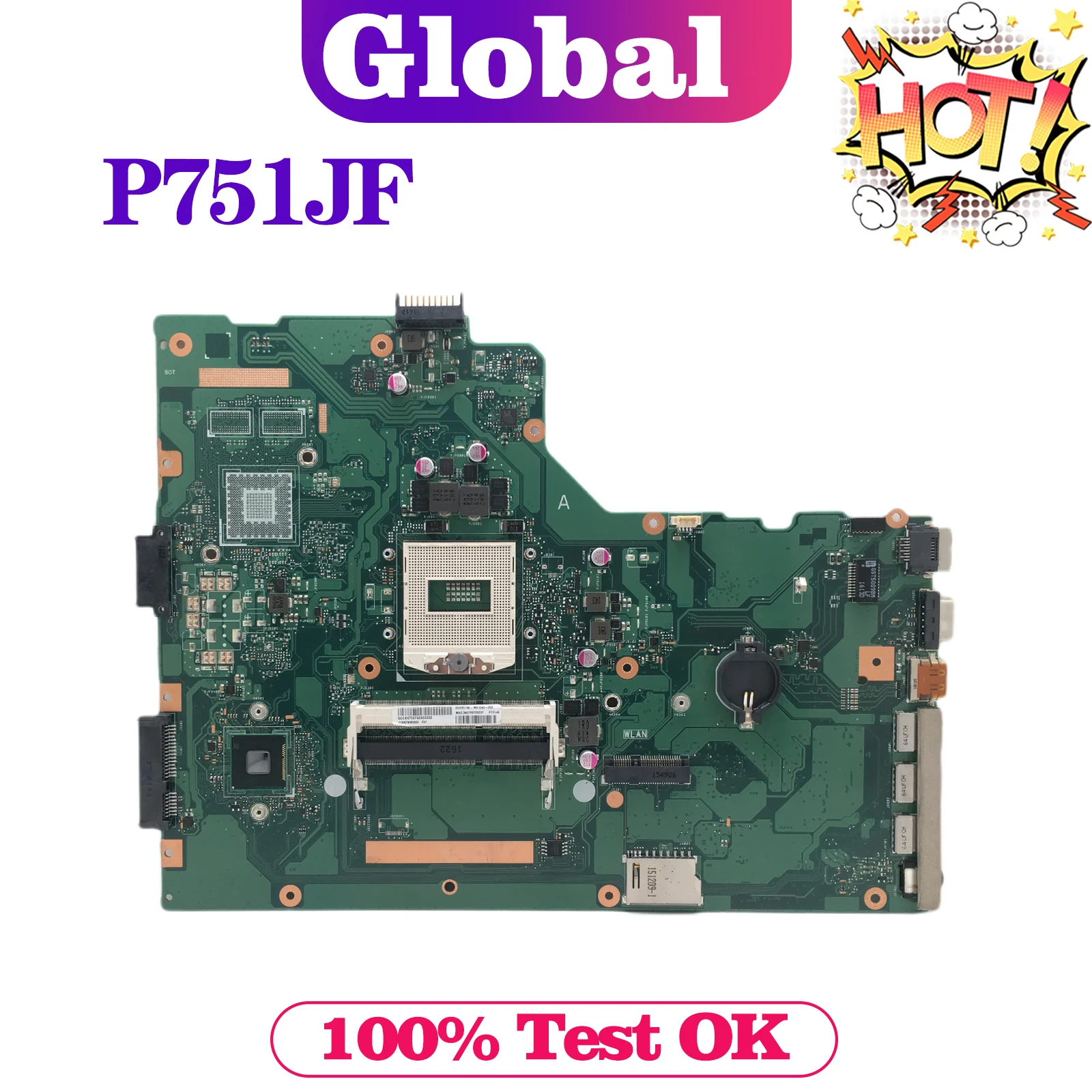 

KEFU Motherboard P751J For ASUS PRO ESSENTIAL P751JF P751JA Laptop Mainboard Support i3 i5 REV:2.0 UMA Maintherboard