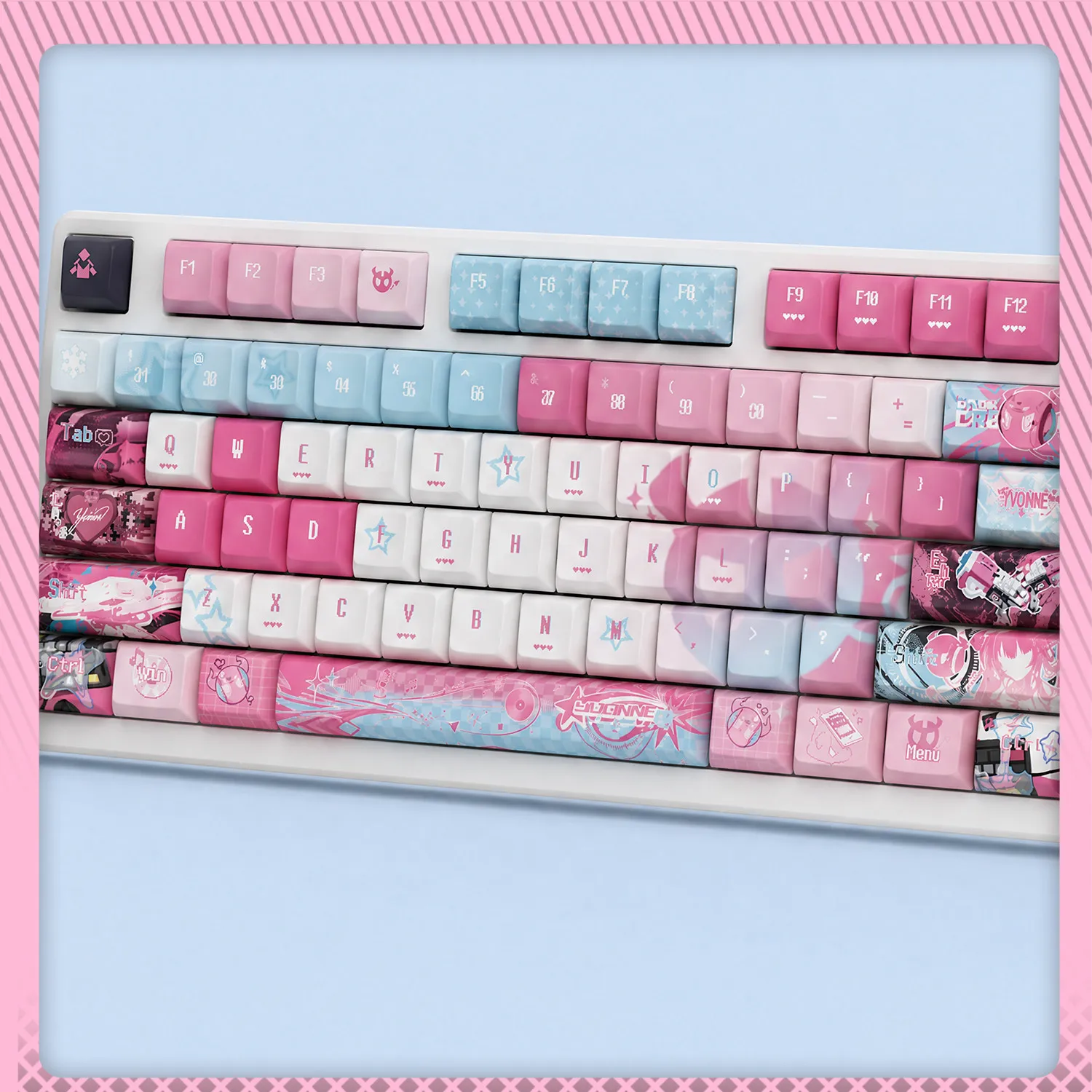 Yvonne Keycaps 122 Keys Arknights: Endfield イヴォンヌ Keycap Anime PBT DYE-Sub Cherry Profile for Aula Made68 Mad68 Wooting60