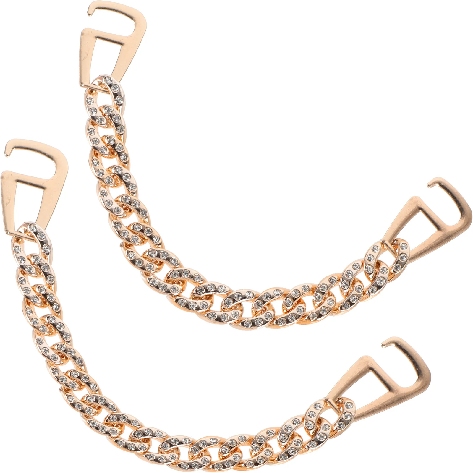 

1Pair Shoe Chain Charm Rhinestone Decorative Look for Boots Sandals Easy Install Buckles Durable Practical Clog Chains