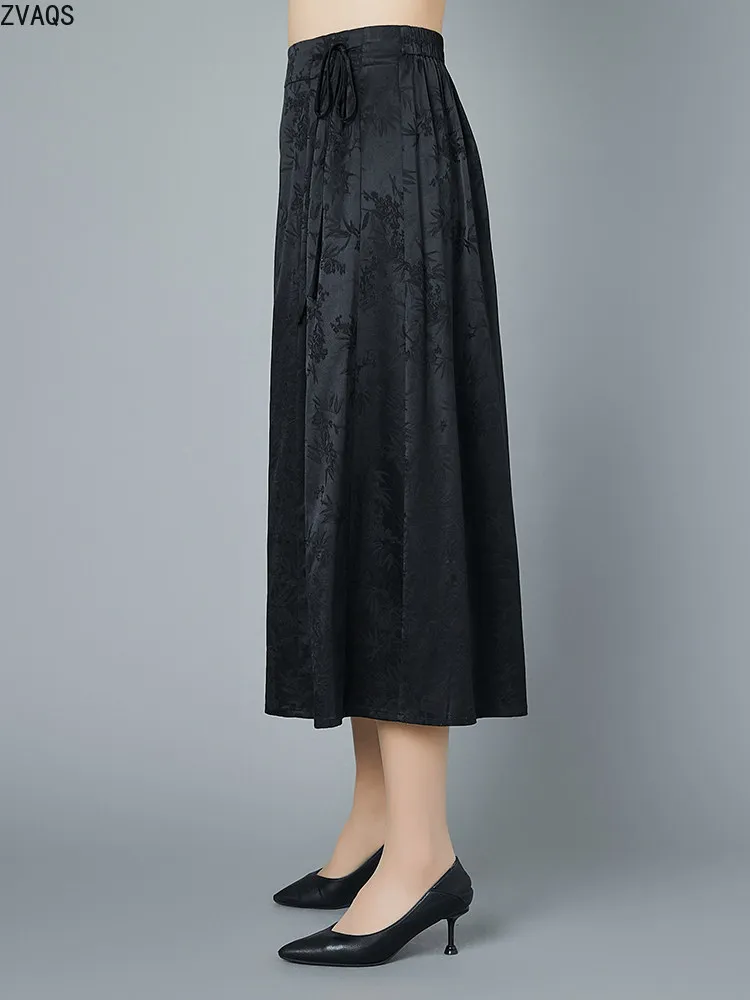 KMETRAM100% Mulberry Silk Women's Skirts Xiangyunsha Pencil Skirt Summer Tortoiseshell Pattern Slim Fit Long Skirt for Moms Юбка