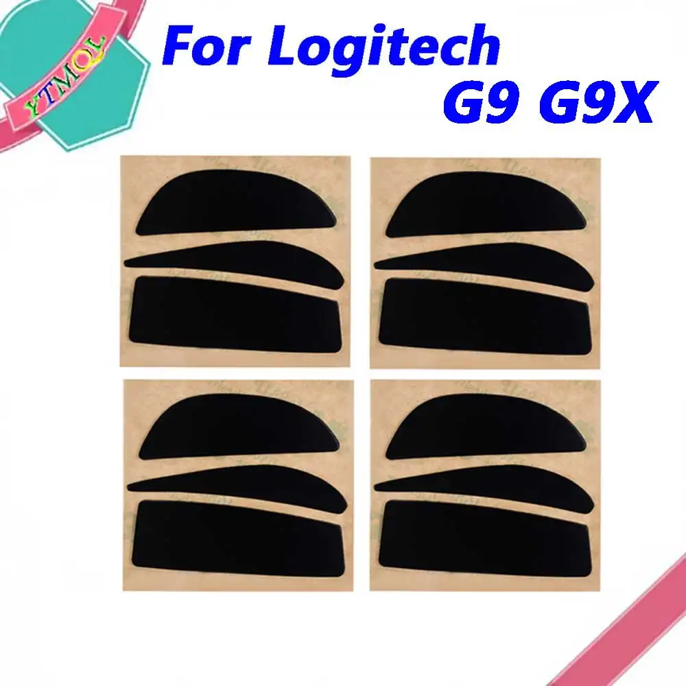 Hot sale 20set Mouse Feet Skates Pads For Logitech G9 G9X wireless Mouse White Black Anti skid sticker replacement Connector