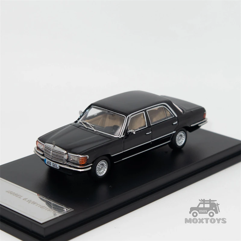 Carro modelo MaxWell-Diecast, 1:64, 1976 S 450SEL W116, branco prateado e preto, descodificação 699