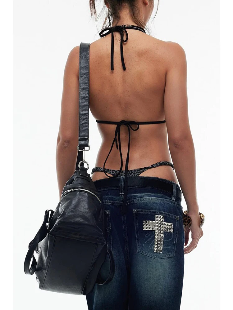 Y2K Spice Girl Slim-fit Micro-La Jeans Rivets Metal Decorations Wash Gradually Make Old 2026 New High Street Trend Jeans view 5