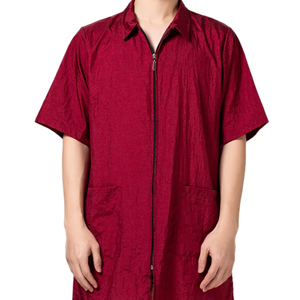 

Hair Dye Clothes Short Sleeve Waterproof Turn Down Collar For Men Women Workwear Chef Uniform Durable Soft