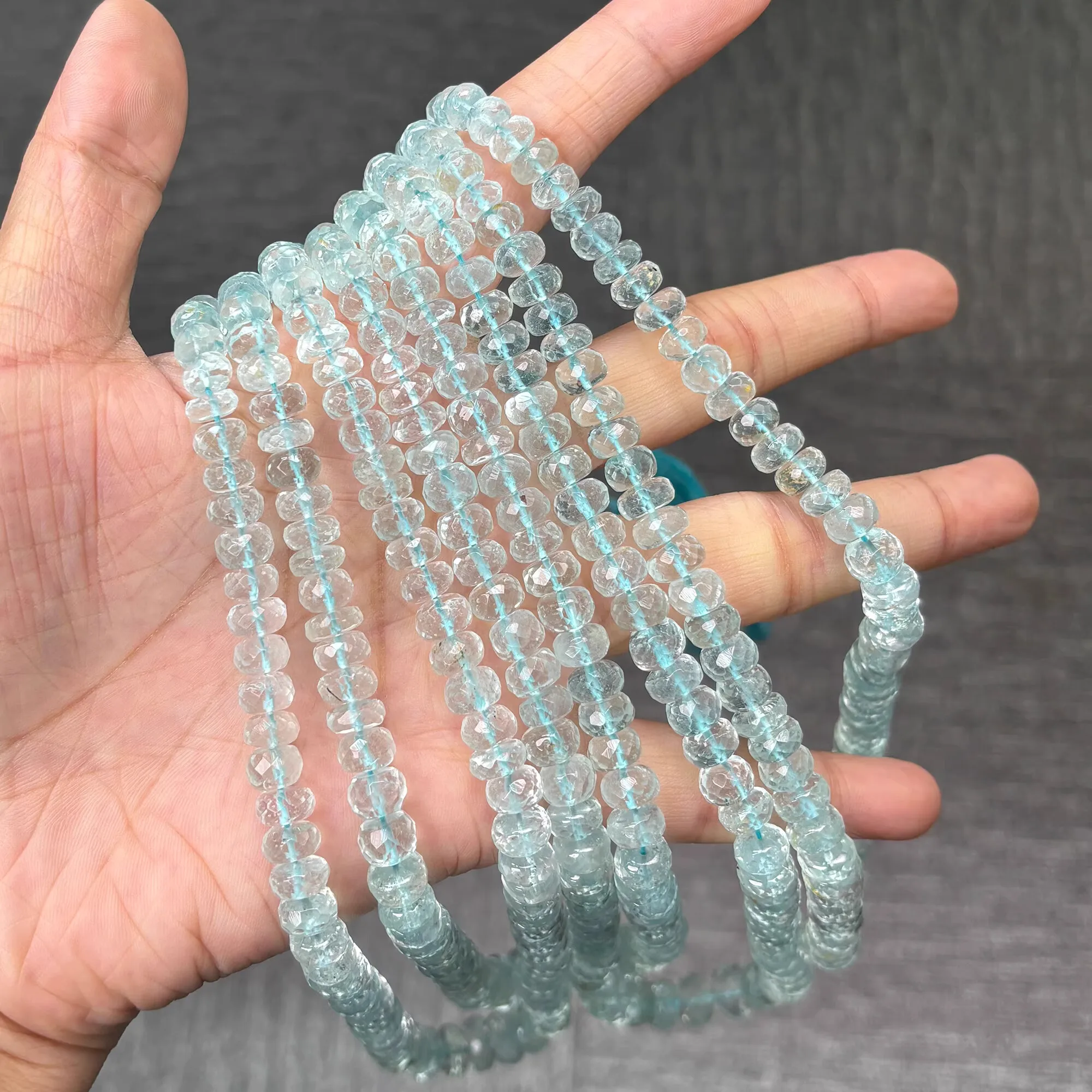 

6А синий топаз граненые круглые 4-9 мм оптом для DIY ювелирное ожерелье 44 см свободные бусины природа