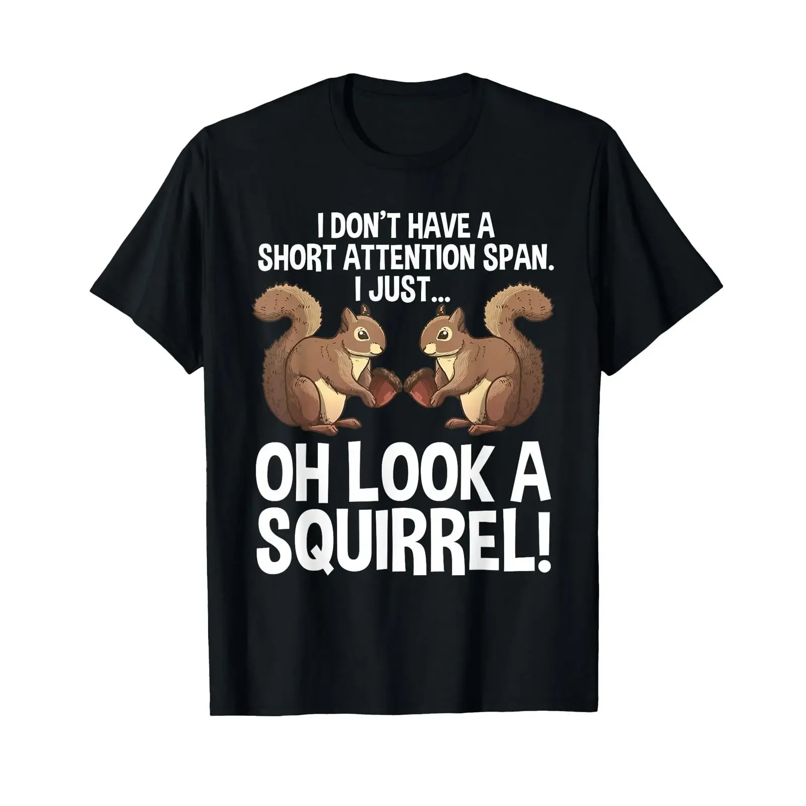 Funny ADHD Squirrel Design for Chipmunk Pet Lovers T Shirt vintage Washed Breathable Slightly fashion Top For Everyday Wear