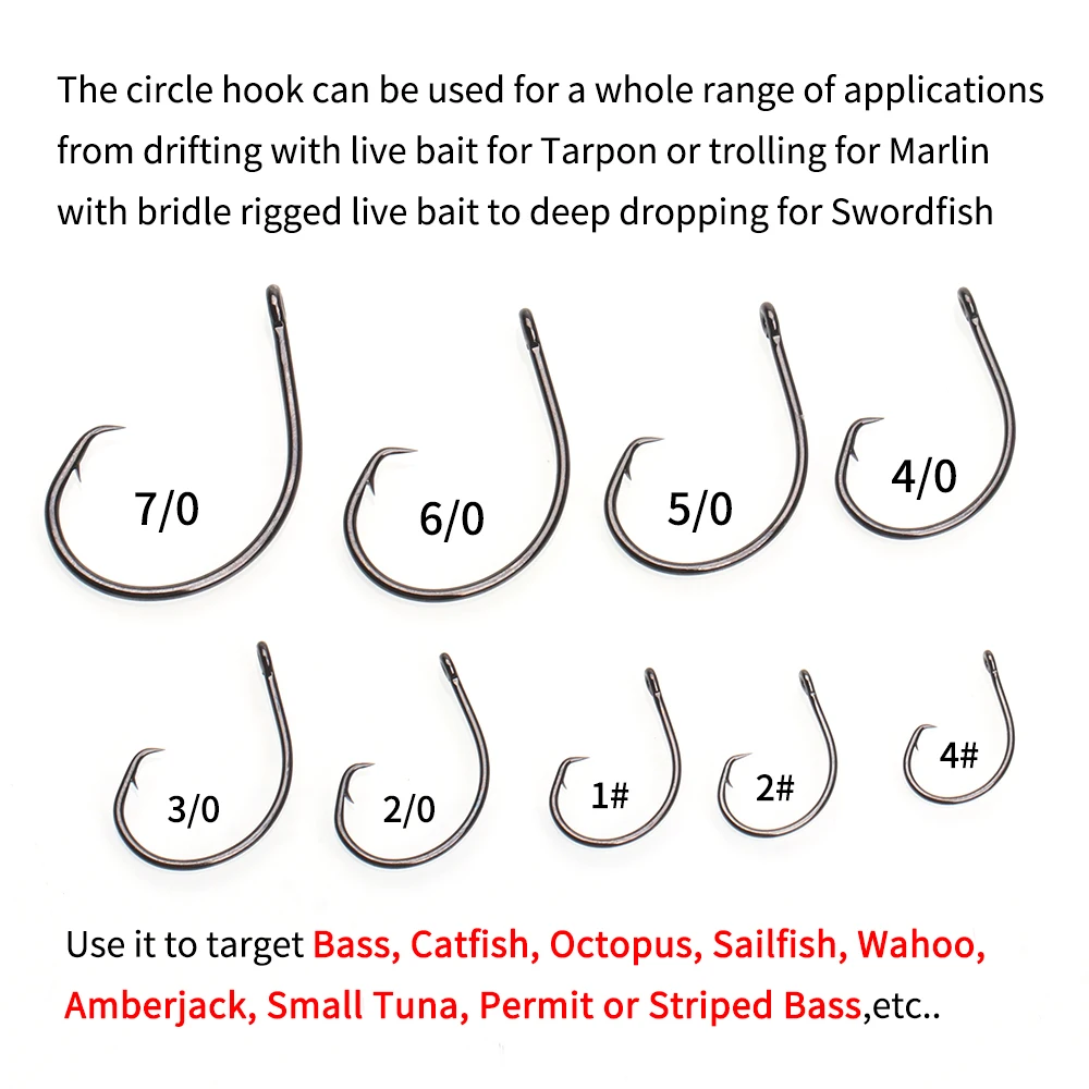 20 Stück Größe 4 # 7/0 Salzwasser-Angelhaken mit Leuchtfunktion, breiter Öffnung und feinem Draht für Bass, Hecht, Tarpon, Segelfisch, Marlin – Detail 5