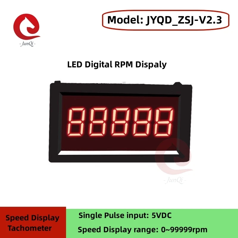 5 Digital Motor Tachometer RPM Speed Meter Measure 0-99999 Red LED Display For Brushless and Stepper Motor
