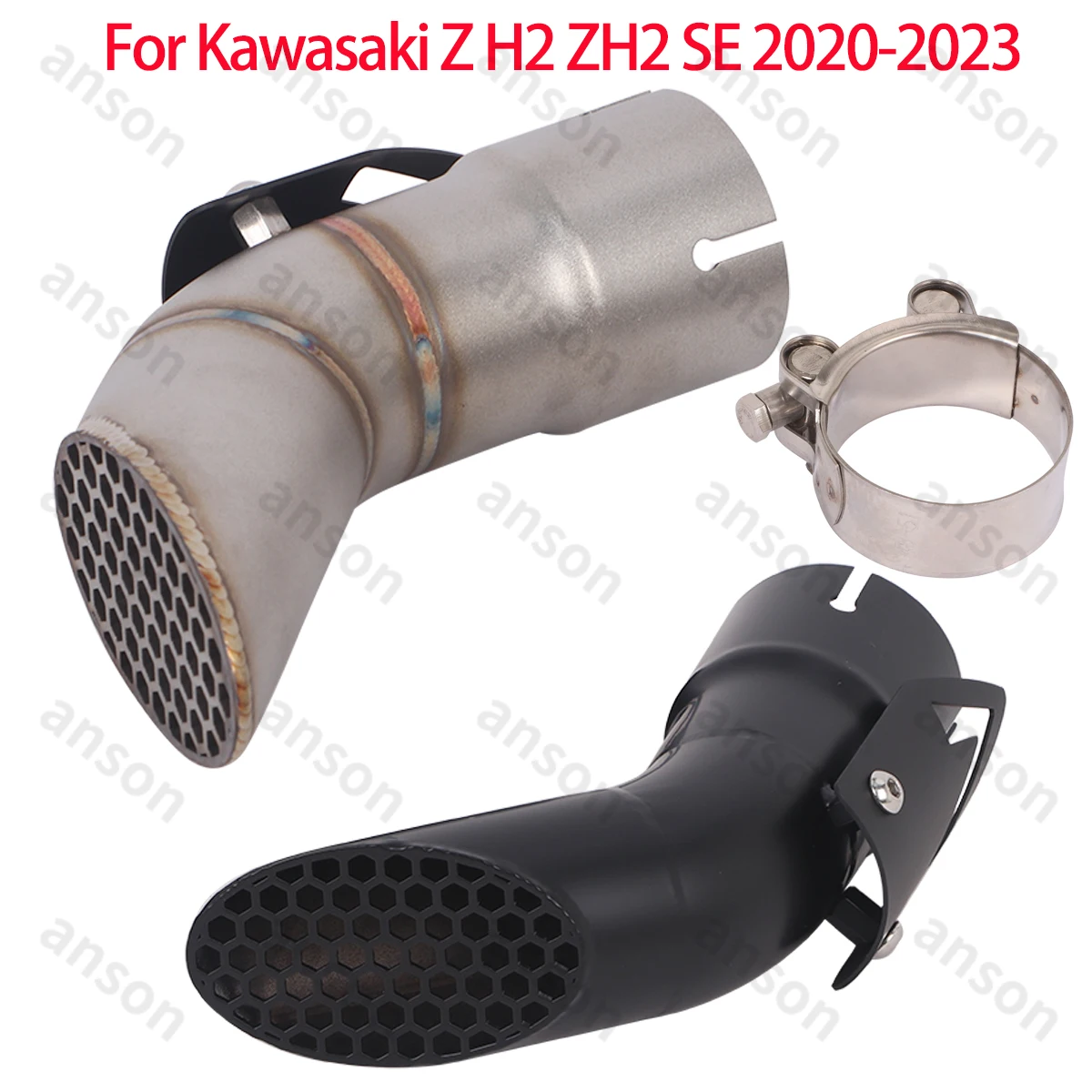 

Наконечник выхлопной трубы для Kawasaki Z H2 ZH2 SE 2020-2023, наконечник глушителя средней трубы выхлопной трубы без DB Killer