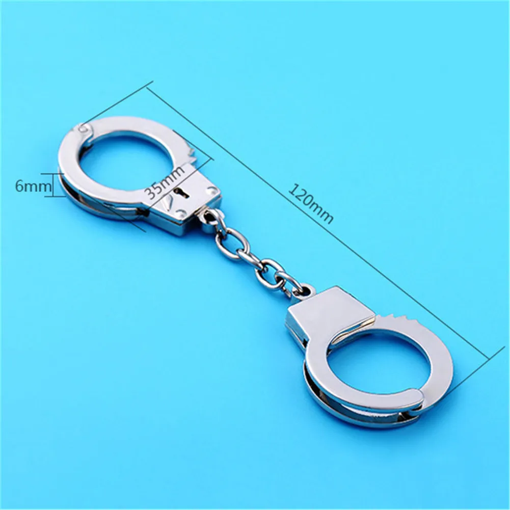 Mini Handcuffs Metal Keychain Novelty Keyring Keychain Accessories Key Chain Rings For Crafts Best Gift For Friend Lover