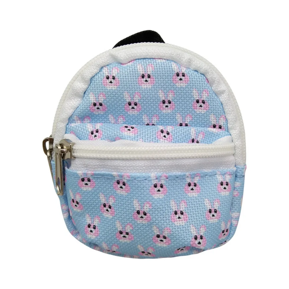 Double Layer Zipper Doll Backpack Cute Flower Design Hand-made Craft BJD Doll Backpack 8X7cm Size Cotton Material