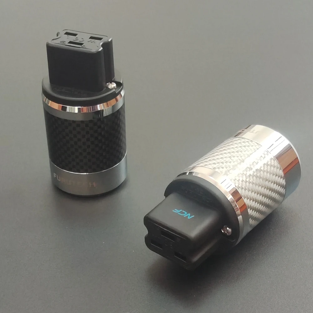 Hi-End Furutech 20ANBalck/White Carbon Fiber US AU EU Schuko power Plug Socket  AC Power cable Electrical IEC female connector
