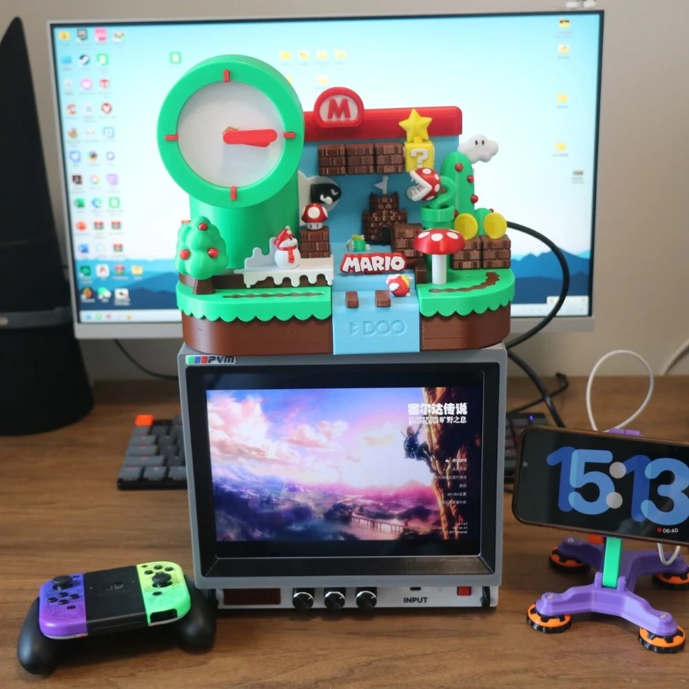 Classic Retro Color Monitor Modeling 9.7-inch Monitor HD Display Built-in Sound 3D Printing Case Custom Desktop Expansion Screen