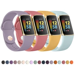 Soft Silicone Strap For Fitbit Charge 6 5 Band Waterproof Sport Wristbands Replacement For Fitbit Charge 6/Charge 5 Bracelet