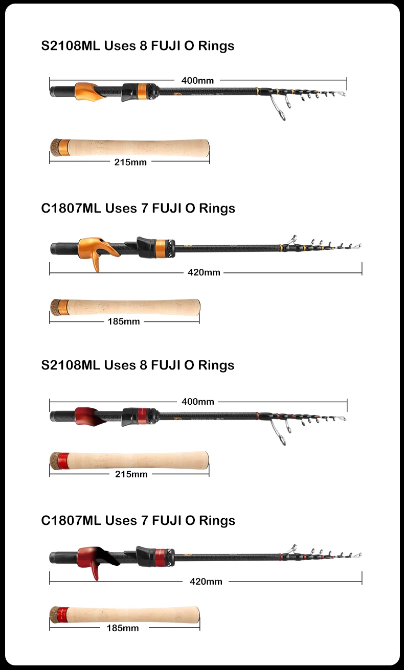 PURELURE NEUE Teleskopstange 1,86 m 2,10 m ML Power BFS 7ft Reisestange Forelle Spinning Casting Solid Tip Carbon Kleiner Köder Barschstange – Detail 10