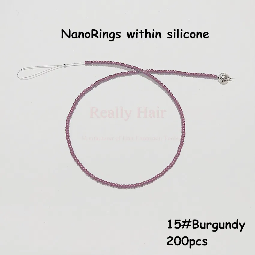 Convenient 200pcs NanoRings Hair extension(without hook needle) NanoRingsWithinSilicone hair extension tool kits