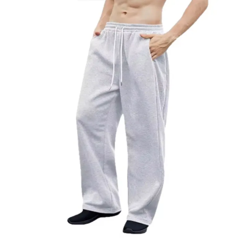 Mens Sweatpants Straight Fit Joggers for Sports and Streetwear Loose Oversized Casual Pant Drawstring Multi-pocket Men Long Pant