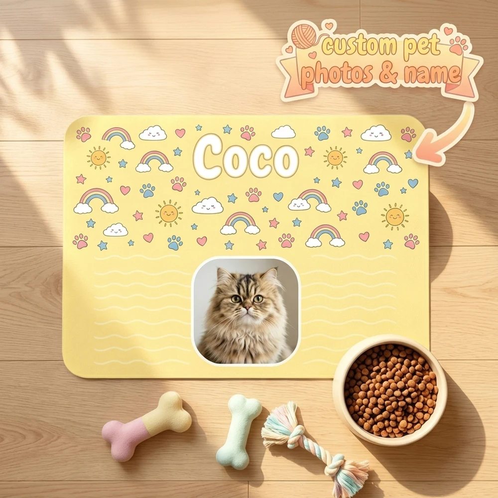 Pet Supplies Wash Station - 1 Stück personalisierte Haustier-Futtermatte, mit individuellem