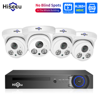 Hiseeu 5MP Dome POE Security Camera System Human Detection 8 Port 10CH NVR H.265 Video Recorder CCTV Surveillance IP Camera Kit