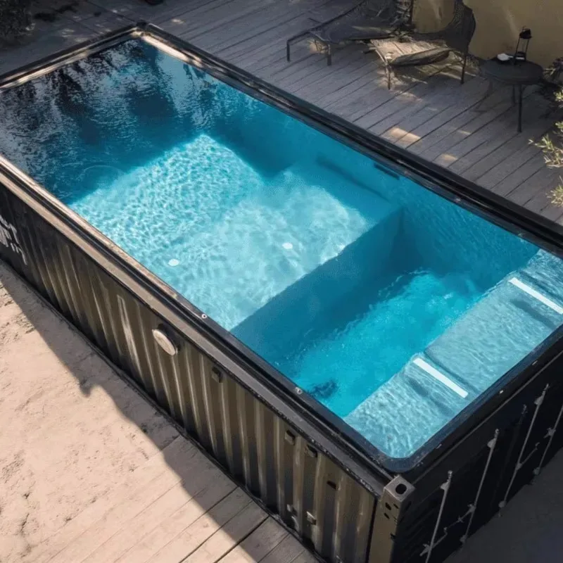 20ft Container Swimming Pool Prefab Steel Pool Outdoor Landscape Design Backyard Entertainment Center Customized Shape
