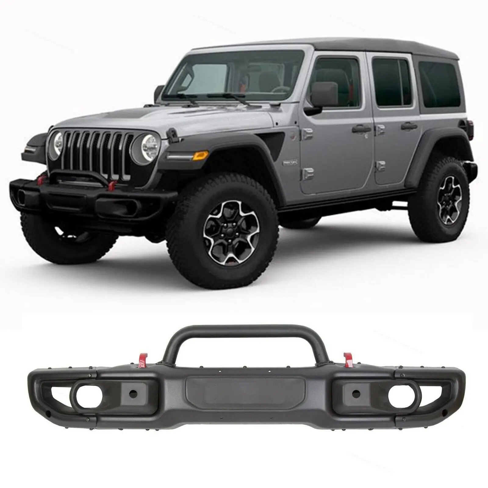 

Front Bumper Rubicon Style Winch Bull Bar with U bar 10th Anniversary fit for Jep Thinkwell 2006-2017