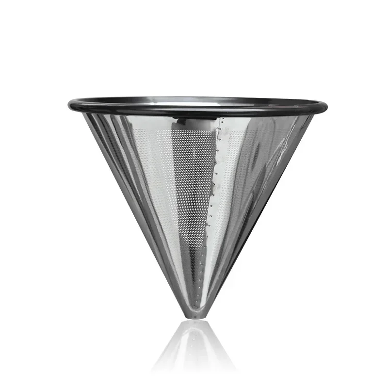 Reusable 304 Stainless Steel Coffee Filter Pour over Single Layer Drip Mesh Filter for Coffee Household Brewing Accessory