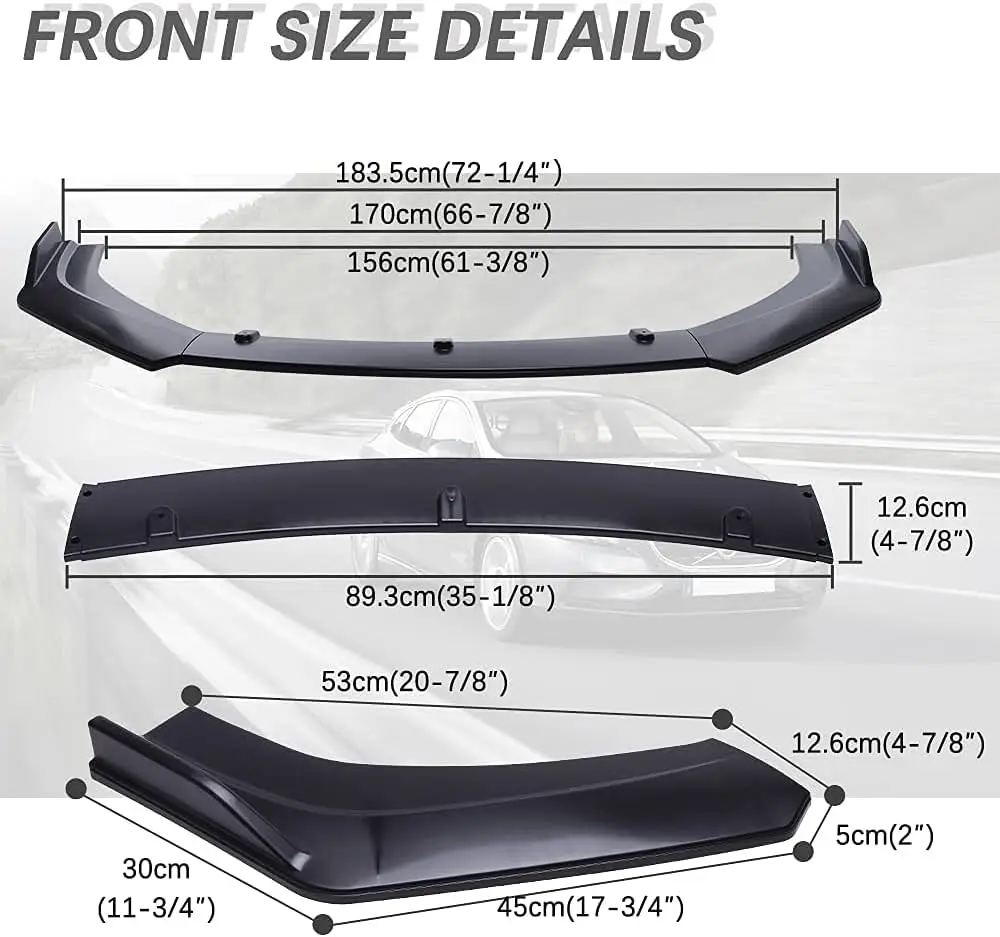LAICY For Mustang 2005-2014 Front Splitter Bumper Lip Chin Spoiler Body Kit Car Diffuser Lip Trim Air Dam Accessories
