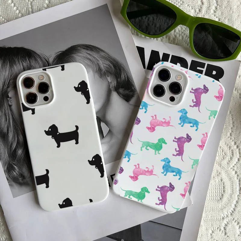 

Cute Cartoon Dog Bulldog Phone Case for iPhone 16 15 14 13 12 11 Pro Max Mini X XS 7 8 Plus SE4 16E Shockproof Soft Cover Fundas