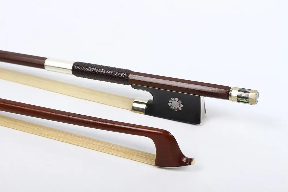 

4/4 Full Size Violin Bow Brazilwood Stick Ebony Frog Natural Bow Hair Inlay Nice Inlay Upright Well Balance High Quality