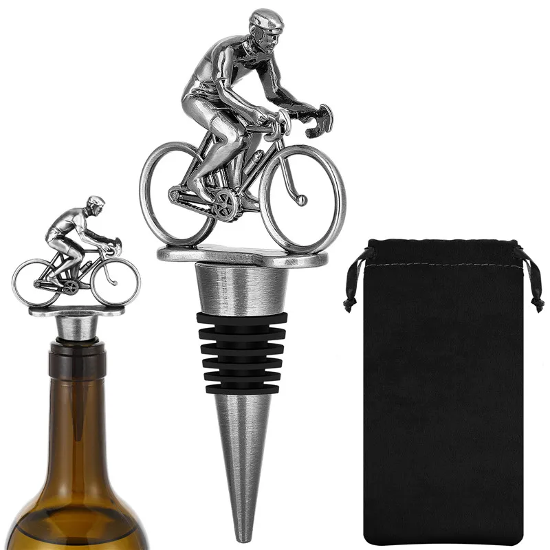 Unique Bicycle Cycling Wine Stopper Metal Bottle Stoppers for Party Kitchen Club Wedding Accessory Champagne Saver Gift