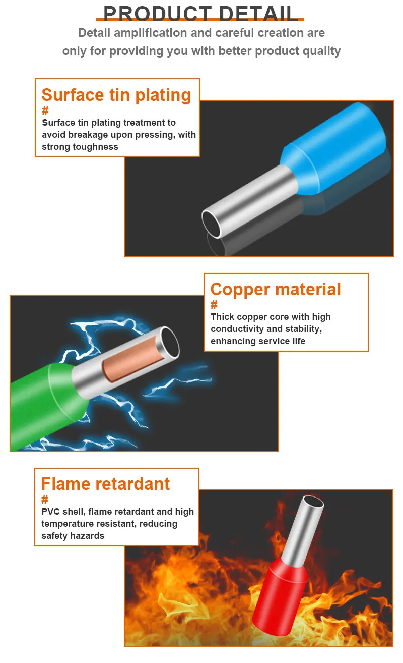 280-2120 Stück Sortiment: Mini-Crimp-Isolierklemmen VE, röhrenförmige Verdrahtungsklemmen, universelle Push-in-Kabelverbinder-Sets – Detail 6