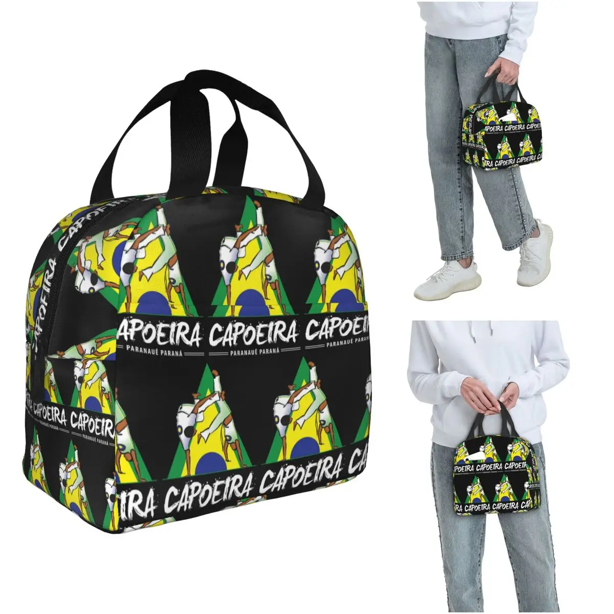 Capoeira Paranaue Insulated Lunch Bag for Women Children Portable Food Boxes Thermal Lunch Box Tote