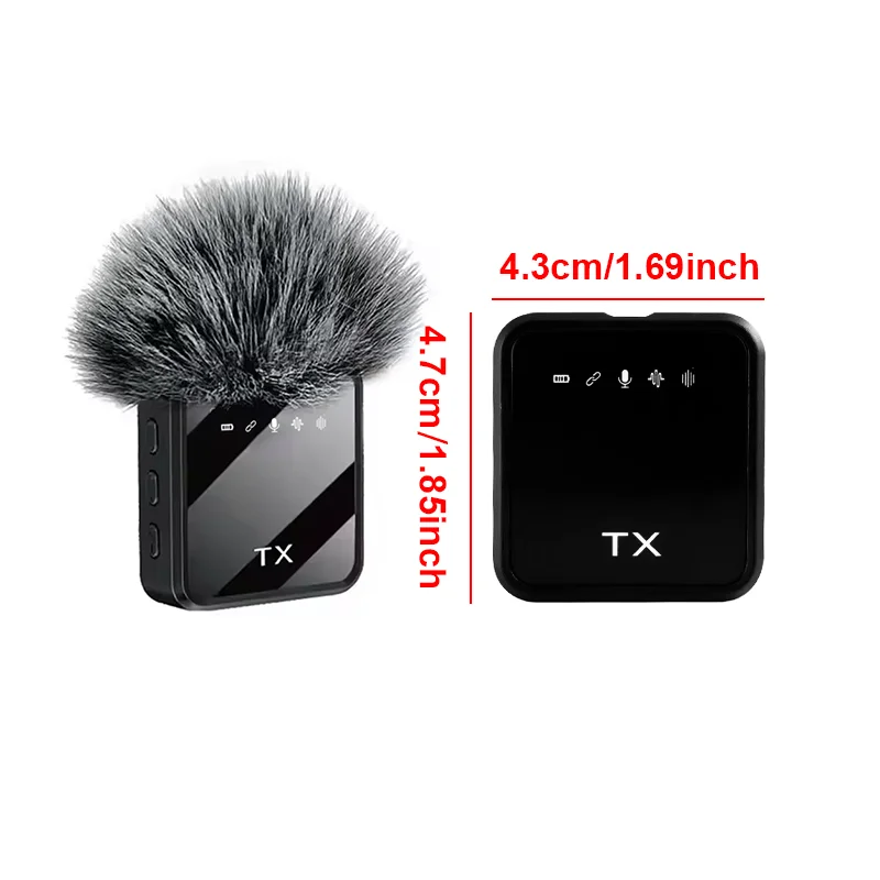 Micrófono inalámbrico mini para iPhone, Android, cámaras, entrevistas, vlogs, cancelación de ruido, micrófono de solapa 3