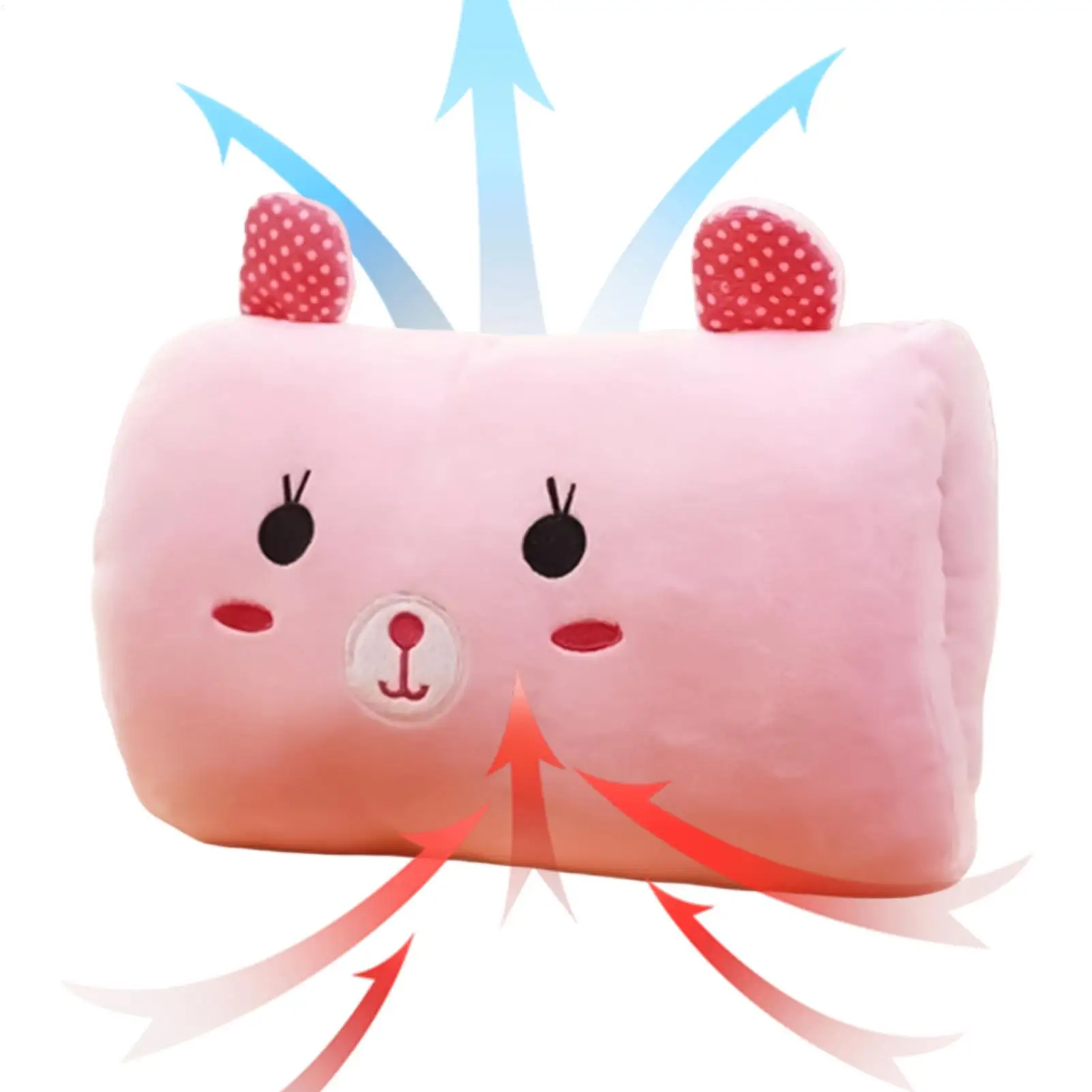 Creative Cushion Hand-Warming Plush Gift Plush Bunny Shape Hand Warmer Muff Throw Pillow  For Kids Winter Travel Napping School