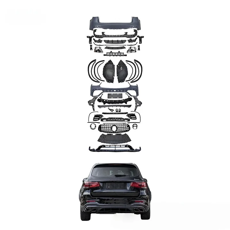 for GLC-Class X253 C253 Front Spoiler Front Lip Surround Cross-Border Modification