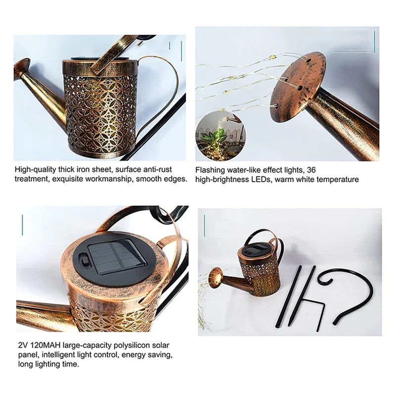 BFYLE الشمسية مسقاة ضوء معلقة شلال مصباح مقاوم للماء في الهواء الطلق حديقة ديكور ساحة الشرفة الحديقة الفناء الخلفي