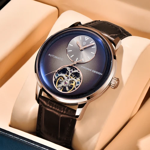 PAGANI DESIGN 2025 nuevo Tourbillon de 42MM multifuso horario reloj de lujo para hombres luz nocturna 1 relojes mecánicos automáticos para hombres PD-1796