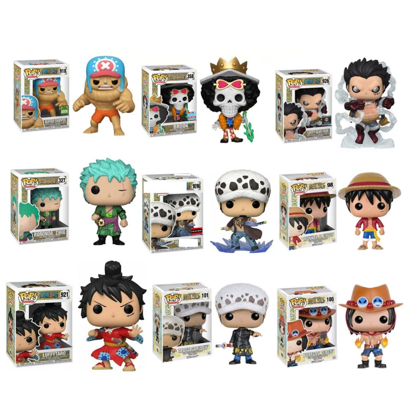 Anime One Piece Luffy & Chopper & ACE & Law & ZORO & Brook & Usopp Figure Vinyl Doll Collection Toys