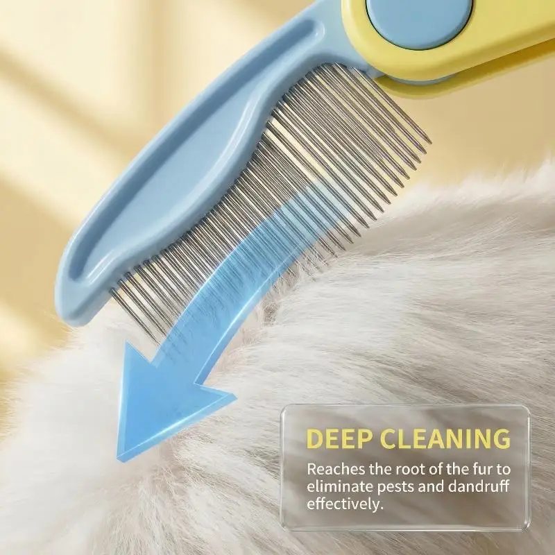 Pet Dog Cat Flea Removal Comb Dense Tooth Straight Row Pet Folding Comb Pet Hair Grooming Combs Pet Dog Cat Grooming Tool - view 4