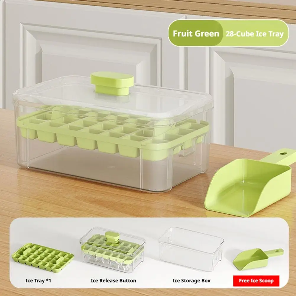 High-Capacity Ice Cube Maker Mold - Food Grade Refrigerator Ice Tray for Homemade Clear Ice Blocks and Cubes