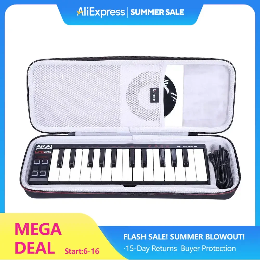 LTGEM EVA Hard Case for AKai Professional LPK25 mini MIDI Keyboard Controller(only case!) Not compatible with LPK25 mini