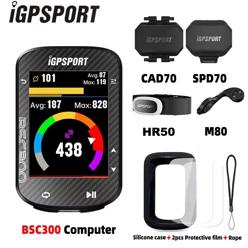 

Компьютер IGPSPORT BSC300 с GPS-навигацией, датчиком скорости и частоты вращения педалей
