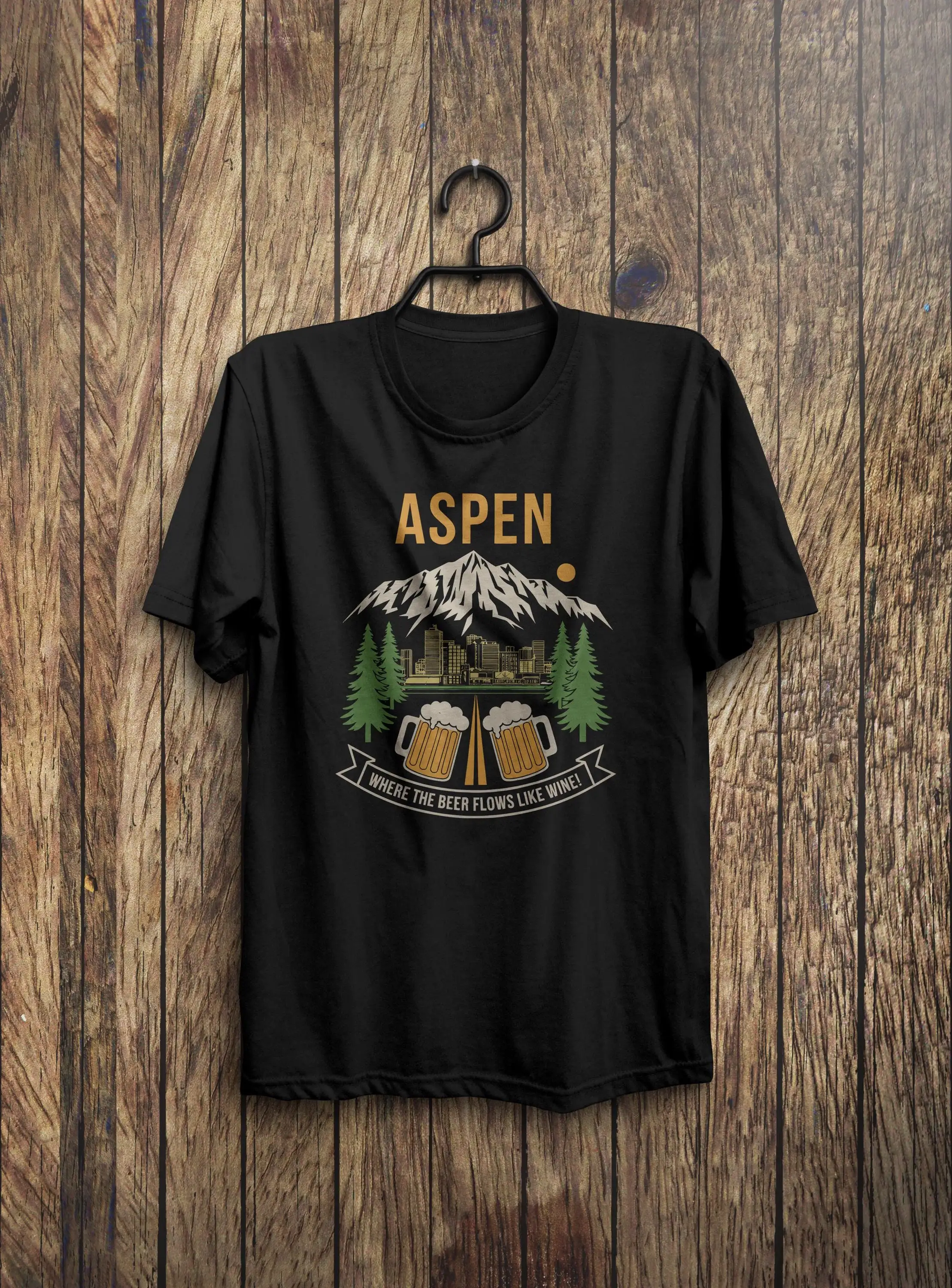 Aspen T Shirt Funny Where The Beer Flows Like Wine Dumb And Dumber Quote Perfect Ski Movie Fan Apparel Https Www Etsy Com Hk