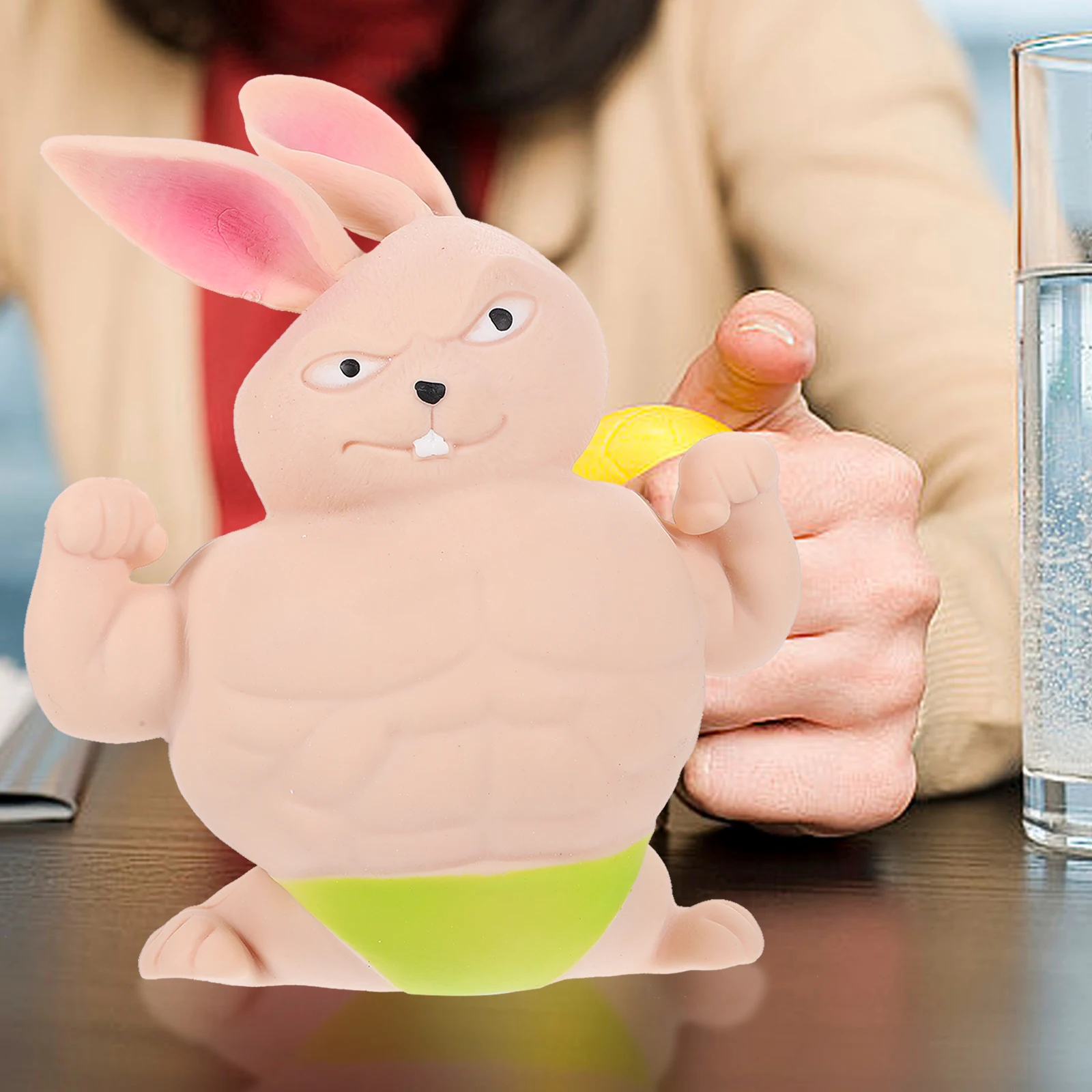 Zabawka antystresowa Królik Mięśniowy Ozdoby Antystresowe Elastyczne Zielone Zabawki do Ściskania Miękkie Zwierzątko