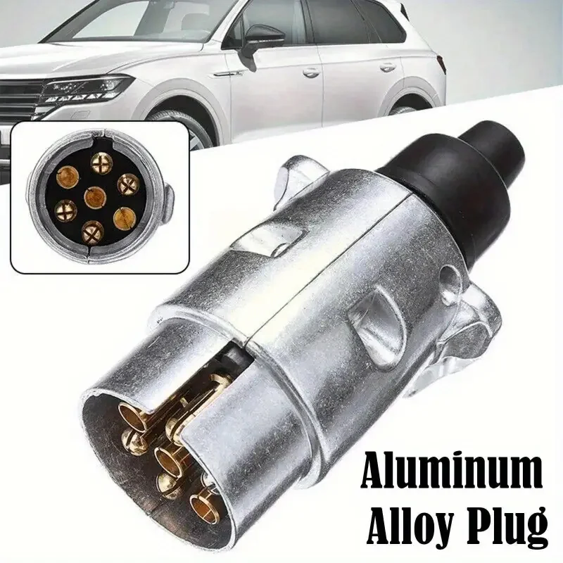 Heavy-Duty 7-Pin Aluminium Alloy Trailer Plug 12V Quick Connector For Lorries Motorhomes Durable European Standard Connector
