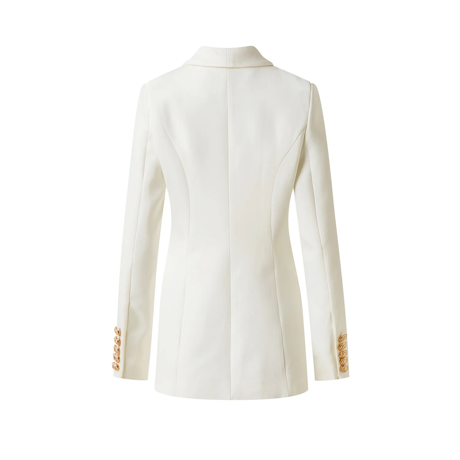 2025 봄 가을 신상 단색 유럽풍 미국풍 분위기 출퇴근룩 슈트 칼라 화이트 슬림 얇은 더블브레스트 고급 여성복