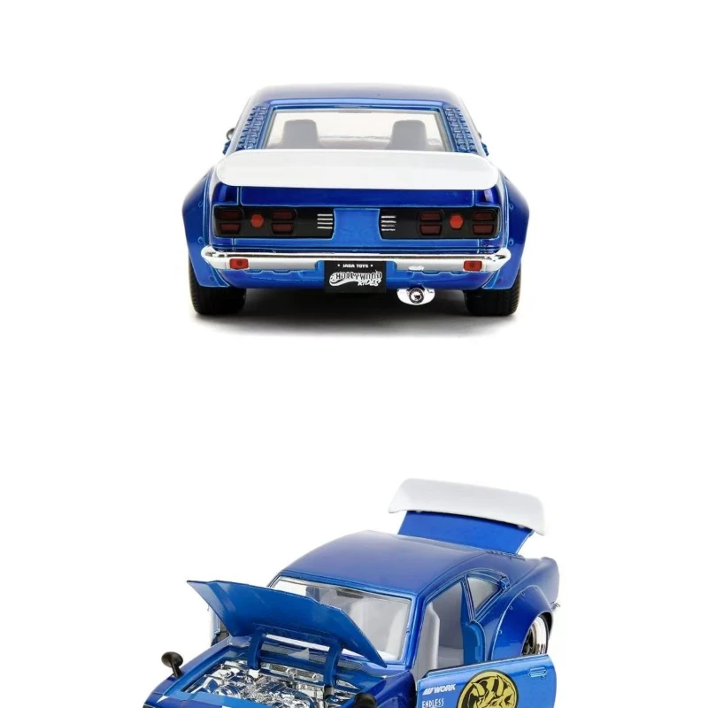1:24 Jada BLUE RANGER & 1974 Mazda RX-3 합금 자동차 모델 높은 시뮬레이션 랠리 레이싱 스포츠카 장난감 슬라이딩 기능 자동차 모델