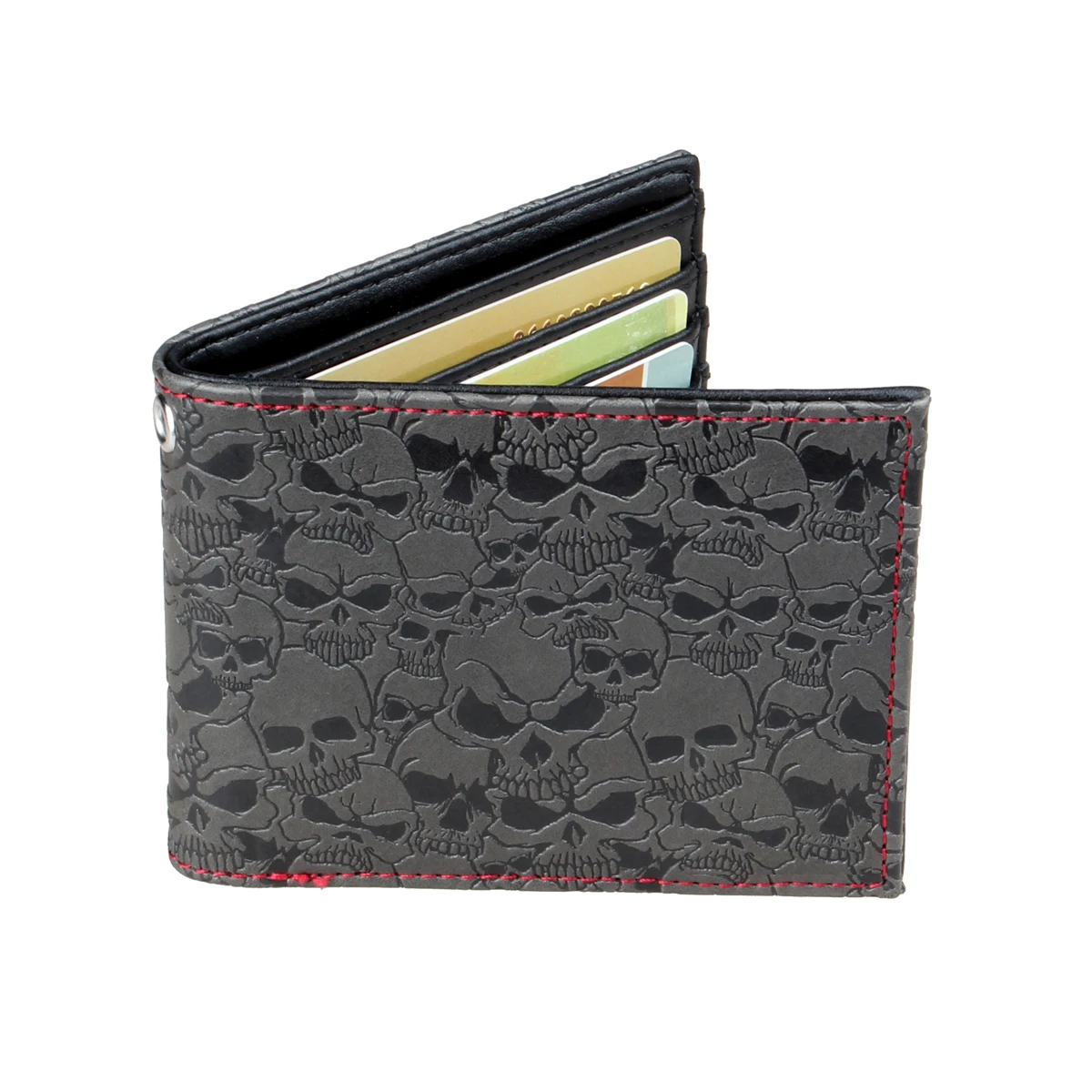 Skull Double Fold Wallet ，Versatile Credit Card Holder