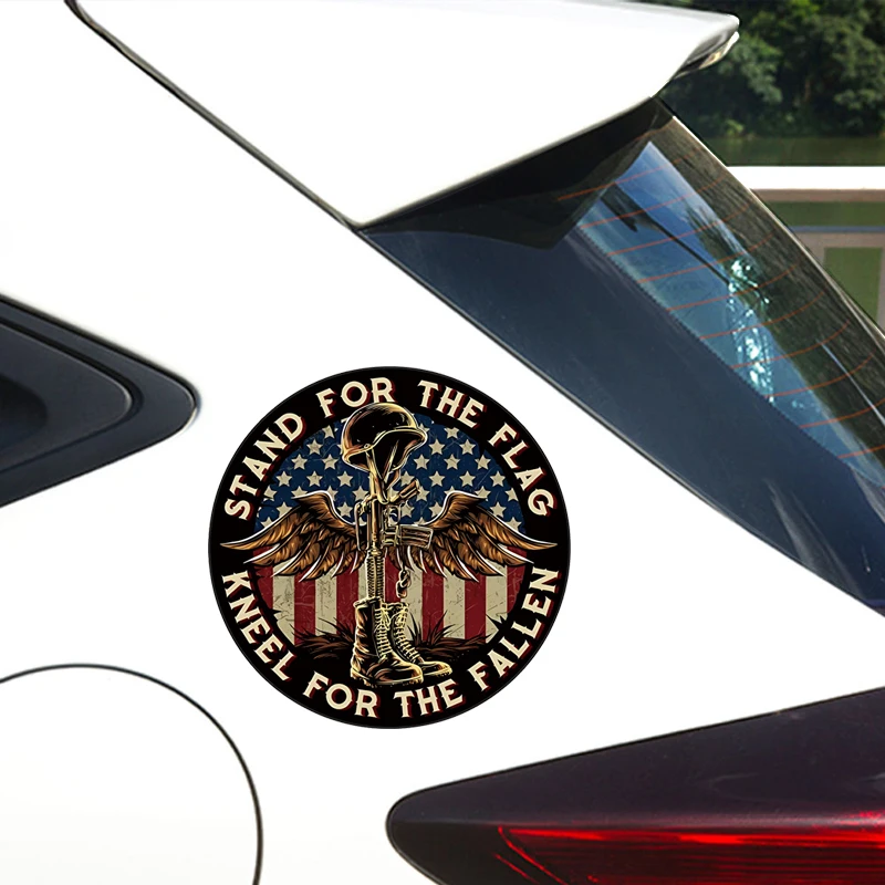 Battlefield Cross Stand For The Flag Kneel For The Fallen Patriotic Decal Sticker For Cars, Trucks, Motorcycles, Boats & Laptops