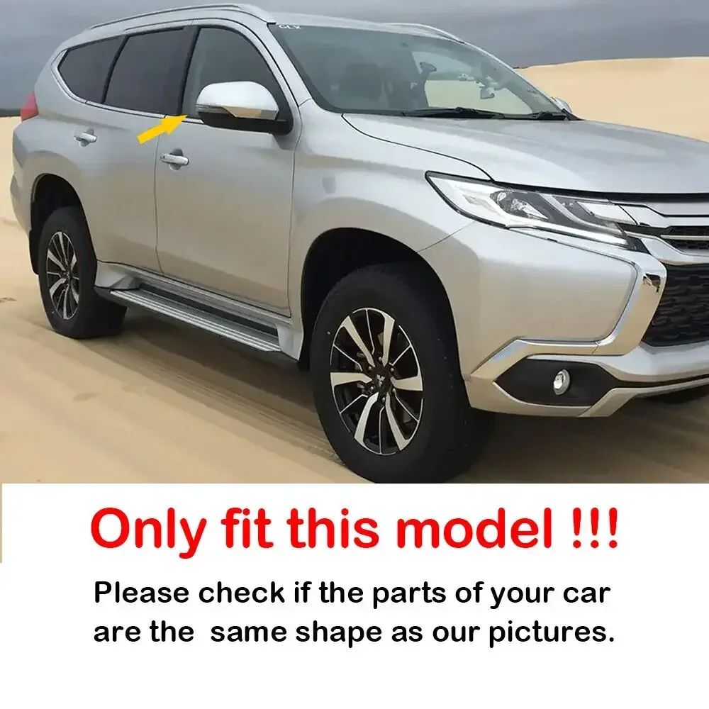 For Mitsubishi Montero Pajero Shogun Sport 2016-2022 ABS Car Rearview Side Mirror Cover Wing Cap Exterior Trim Adhesive Sticker